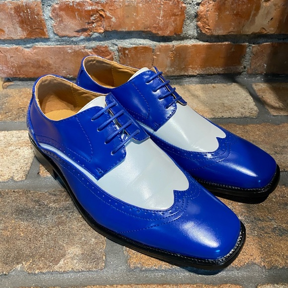BOLANO Blue & White Wing Tips - Picture 3 of 8